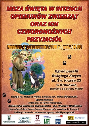 Msza św. w intencji opiekunów zwierząt i ich czworonożnych przyjaciół :)