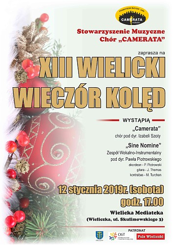 Wielicki wieczór kolęd z udziałem zespołu ”Sine Nomine”.